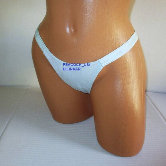 PINK Victorias Secret Micro Thong Panty S M L XL Shimmer Mint Green Silver Shine - Picture 5 of 5